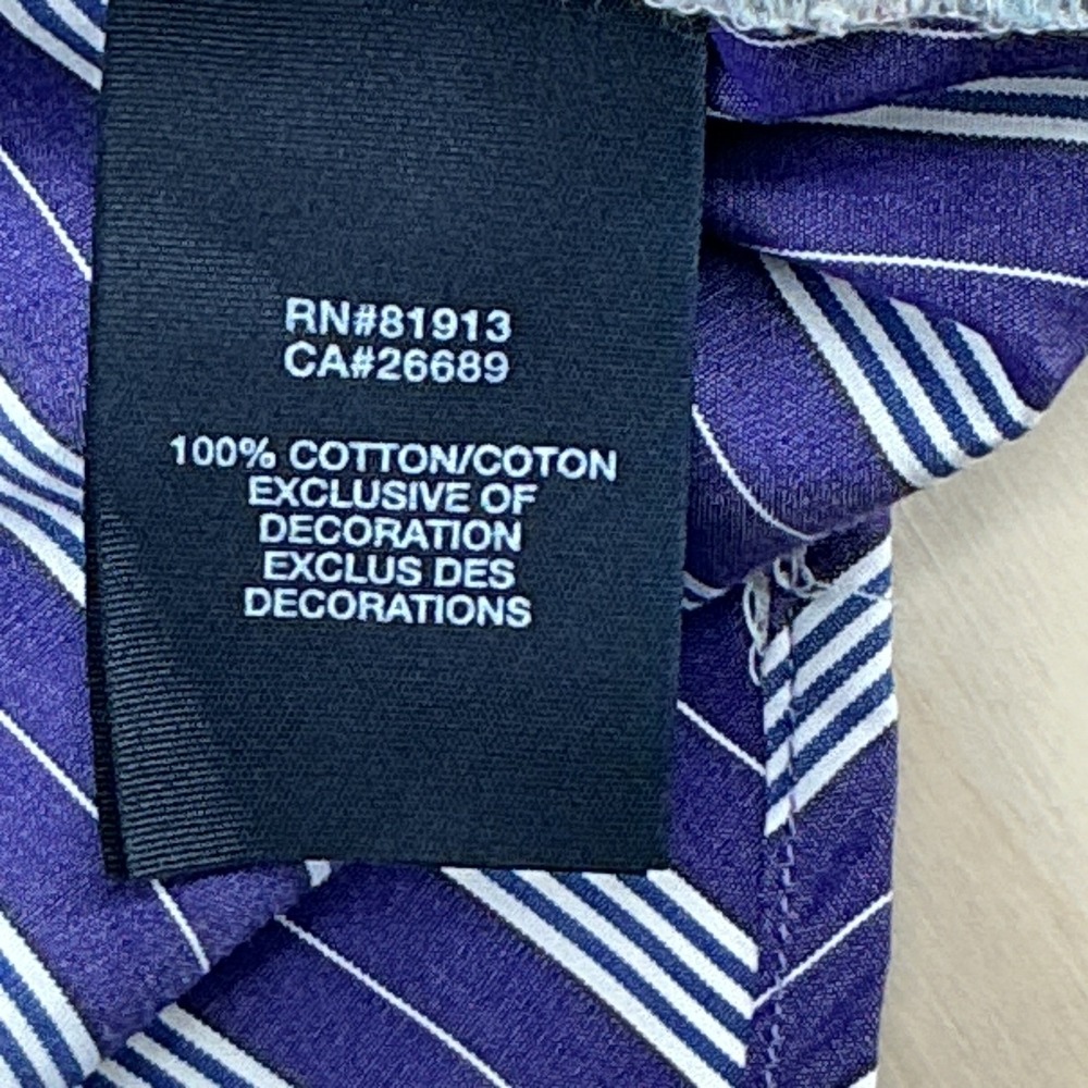 Robert Graham Shirt Mens 3XL Navy Blue Striped Flip Flop Embroidered Classic NWT - Picture 7 of 11